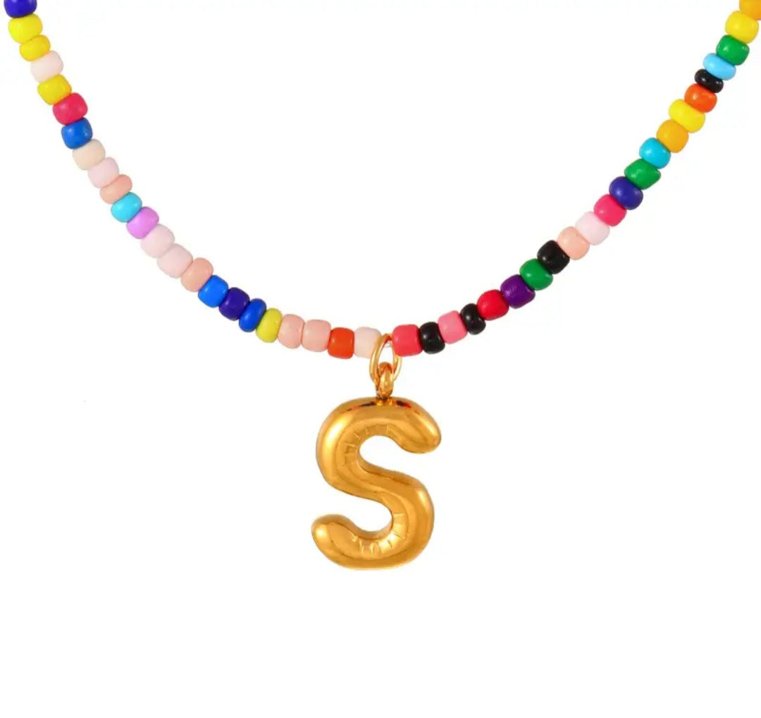 Necklace - Colorful Statement Letter