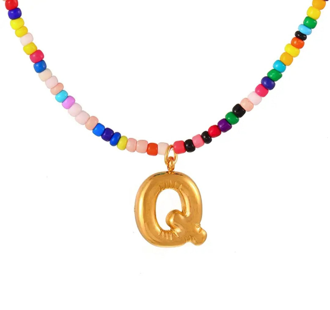 Necklace - Colorful Statement Letter