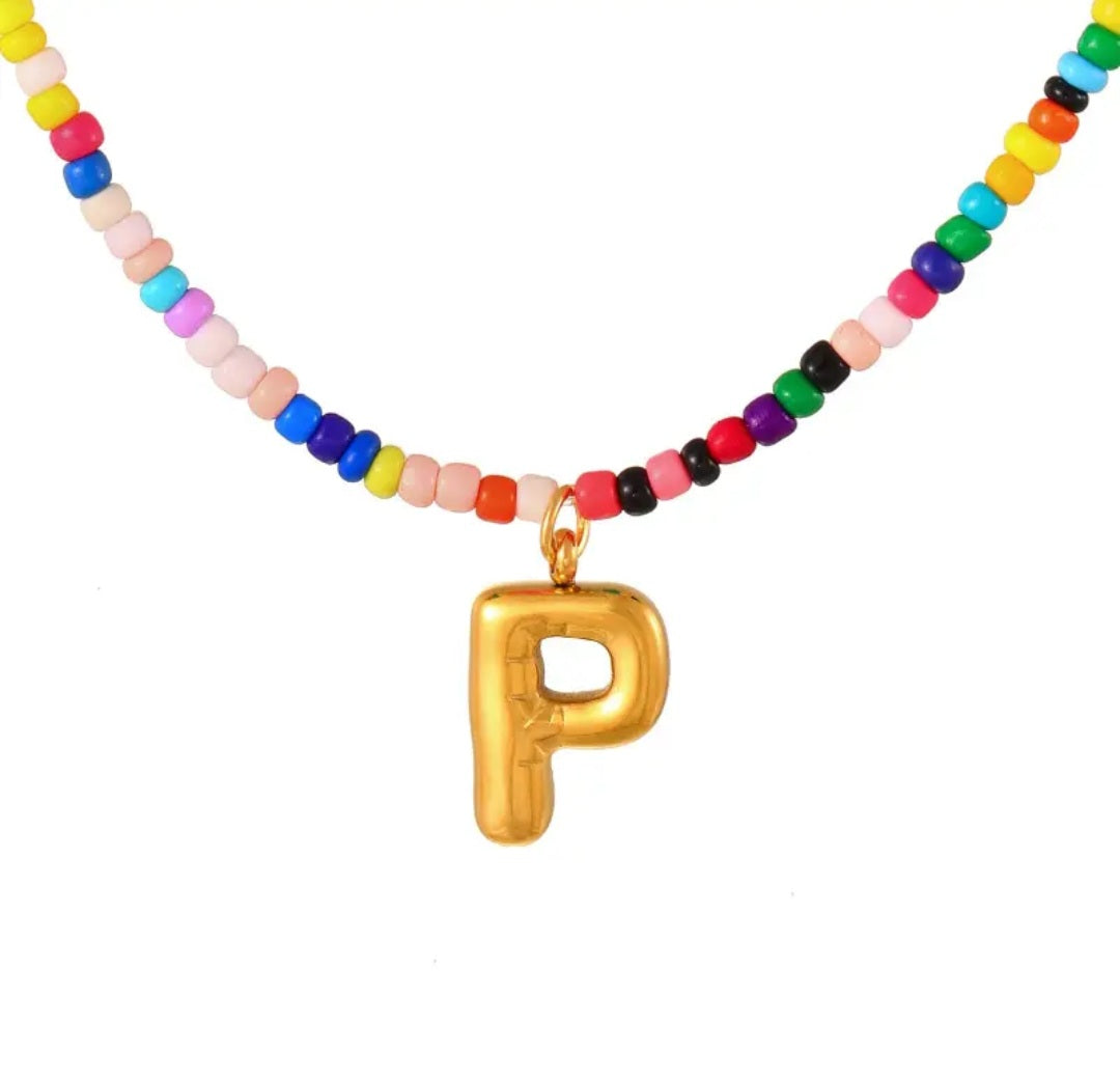 Necklace - Colorful Statement Letter