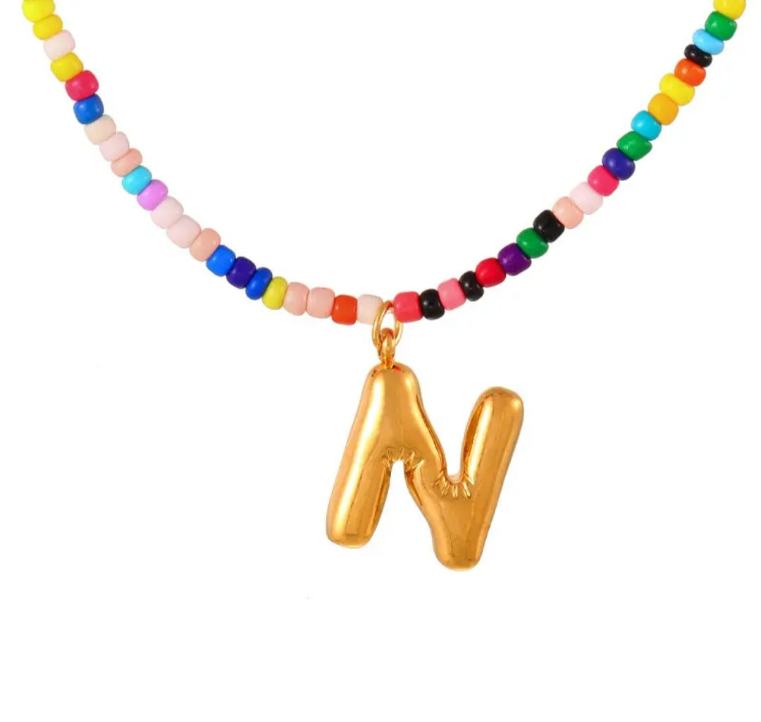 Necklace - Colorful Statement Letter