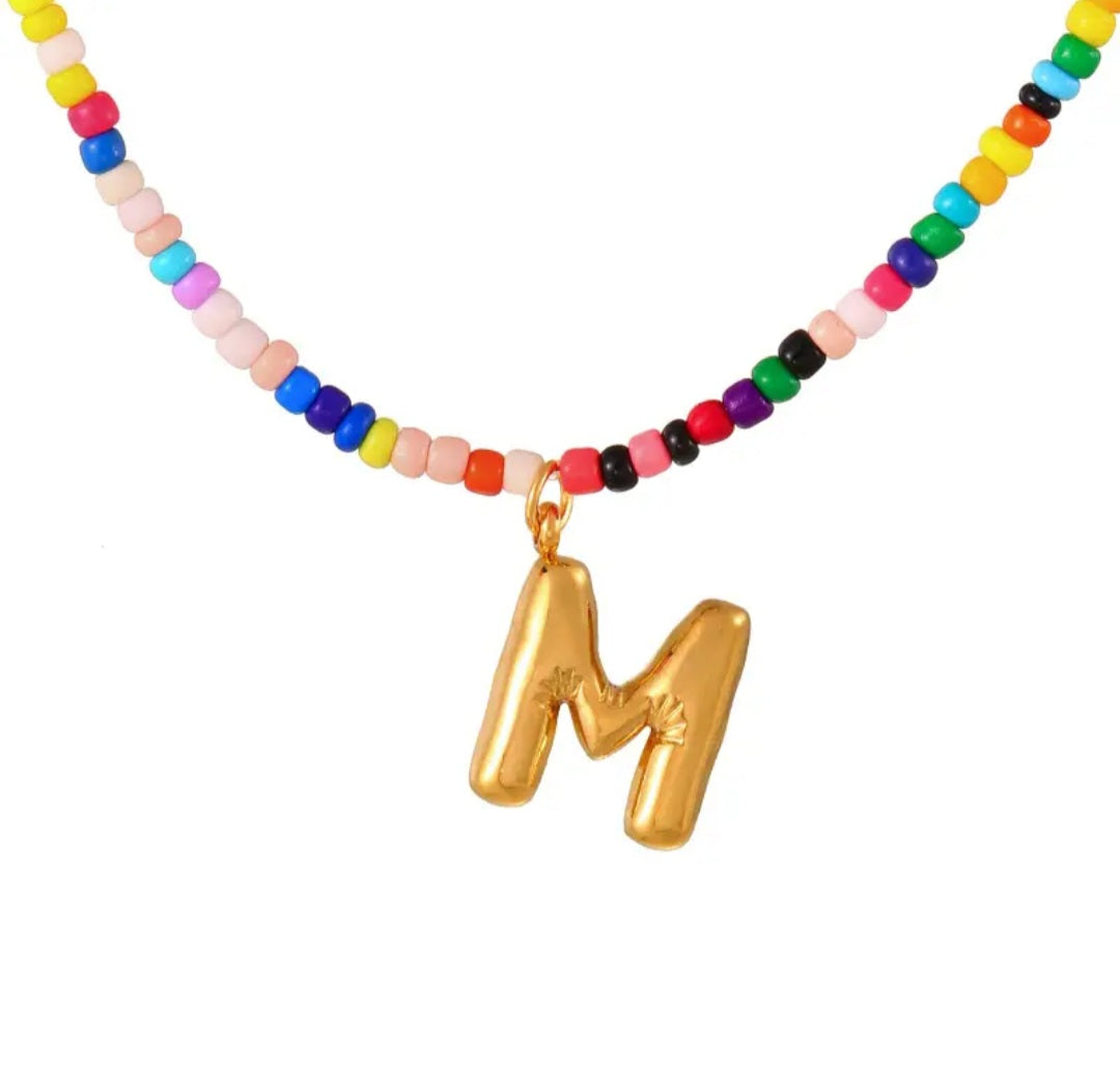 Necklace - Colorful Statement Letter