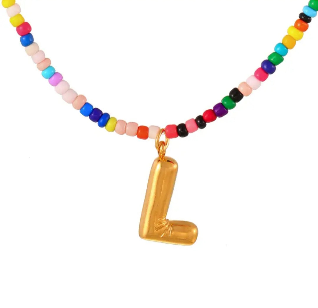 Necklace - Colorful Statement Letter