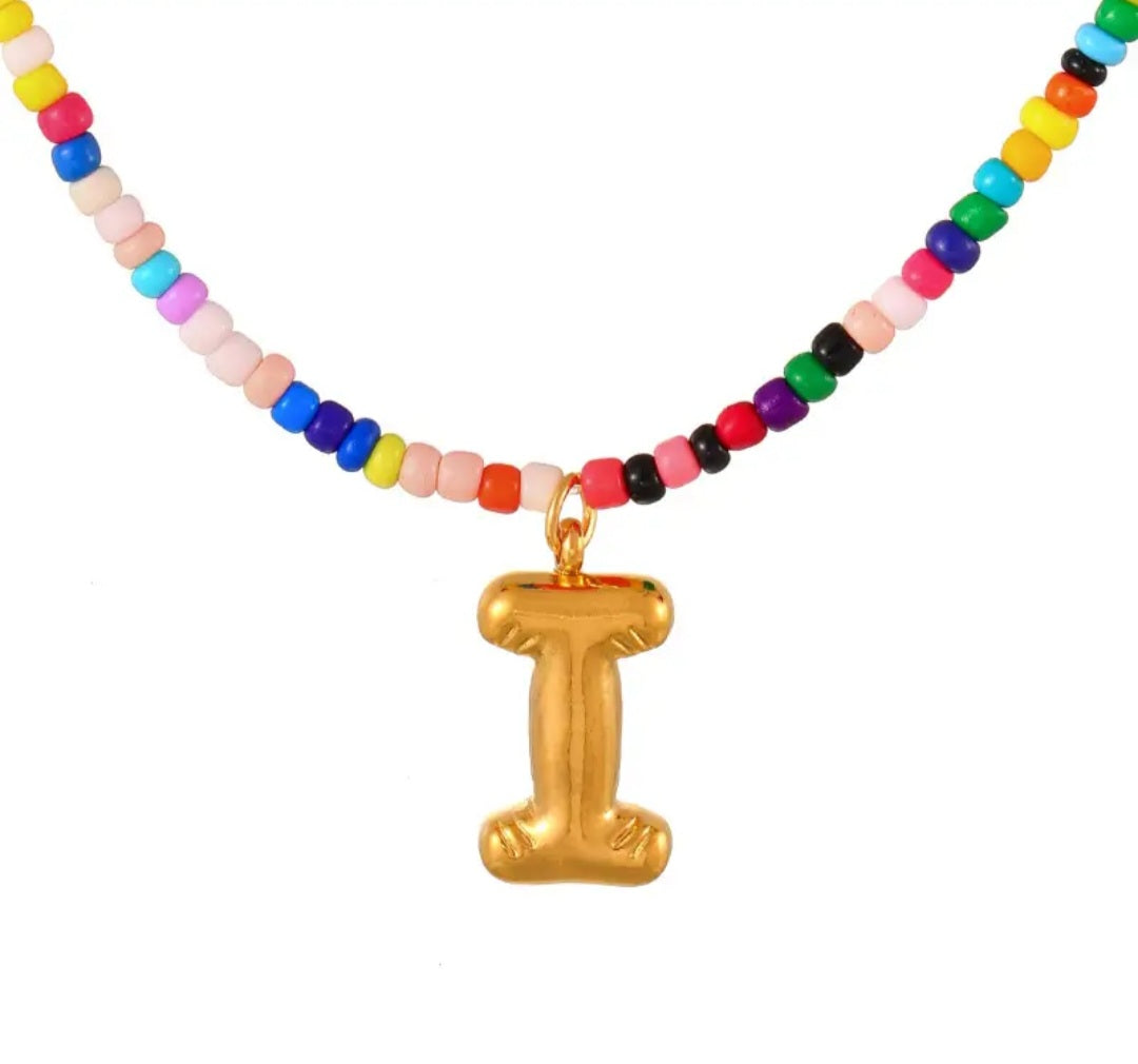 Necklace - Colorful Statement Letter
