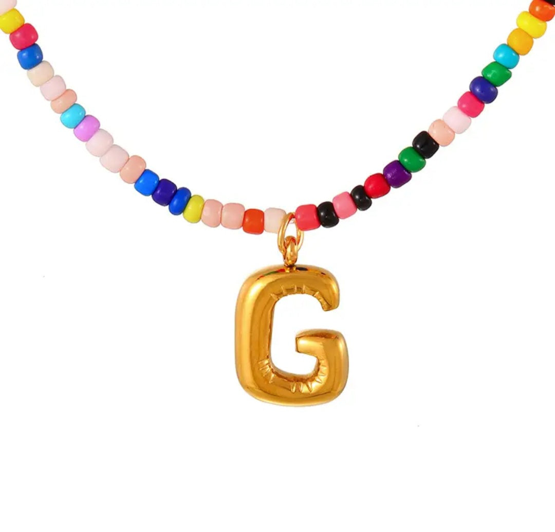 Necklace - Colorful Statement Letter