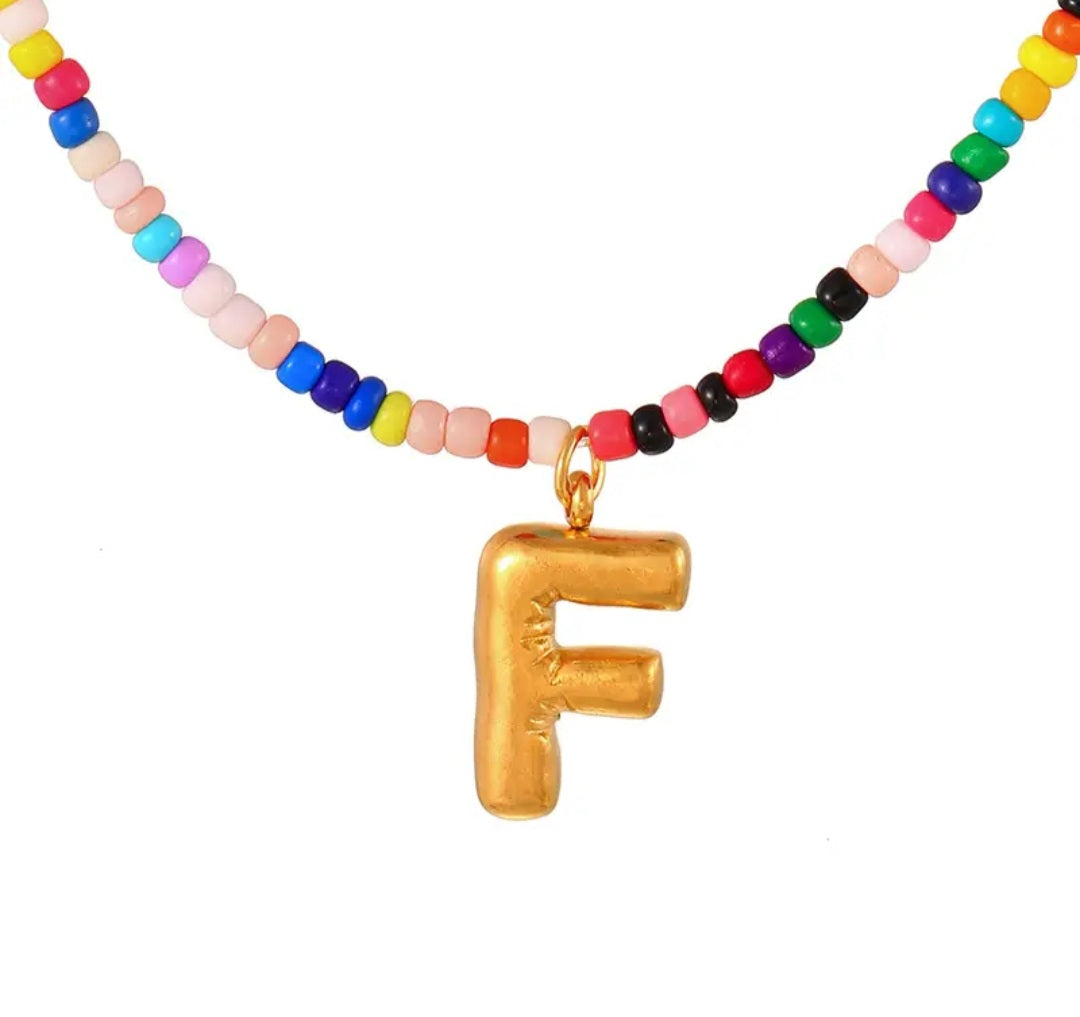 Necklace - Colorful Statement Letter