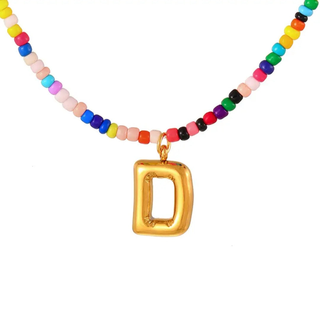 Necklace - Colorful Statement Letter