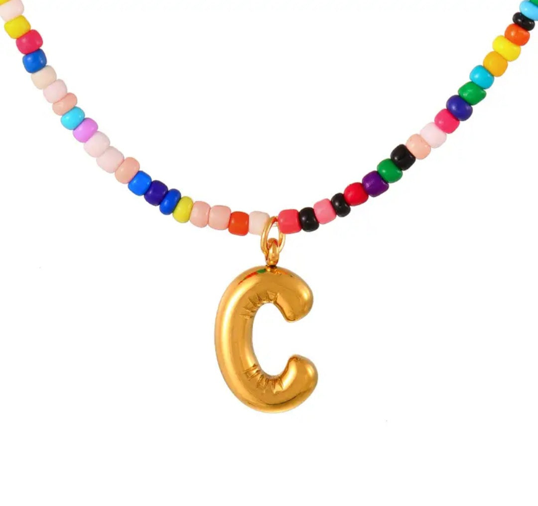 Necklace - Colorful Statement Letter
