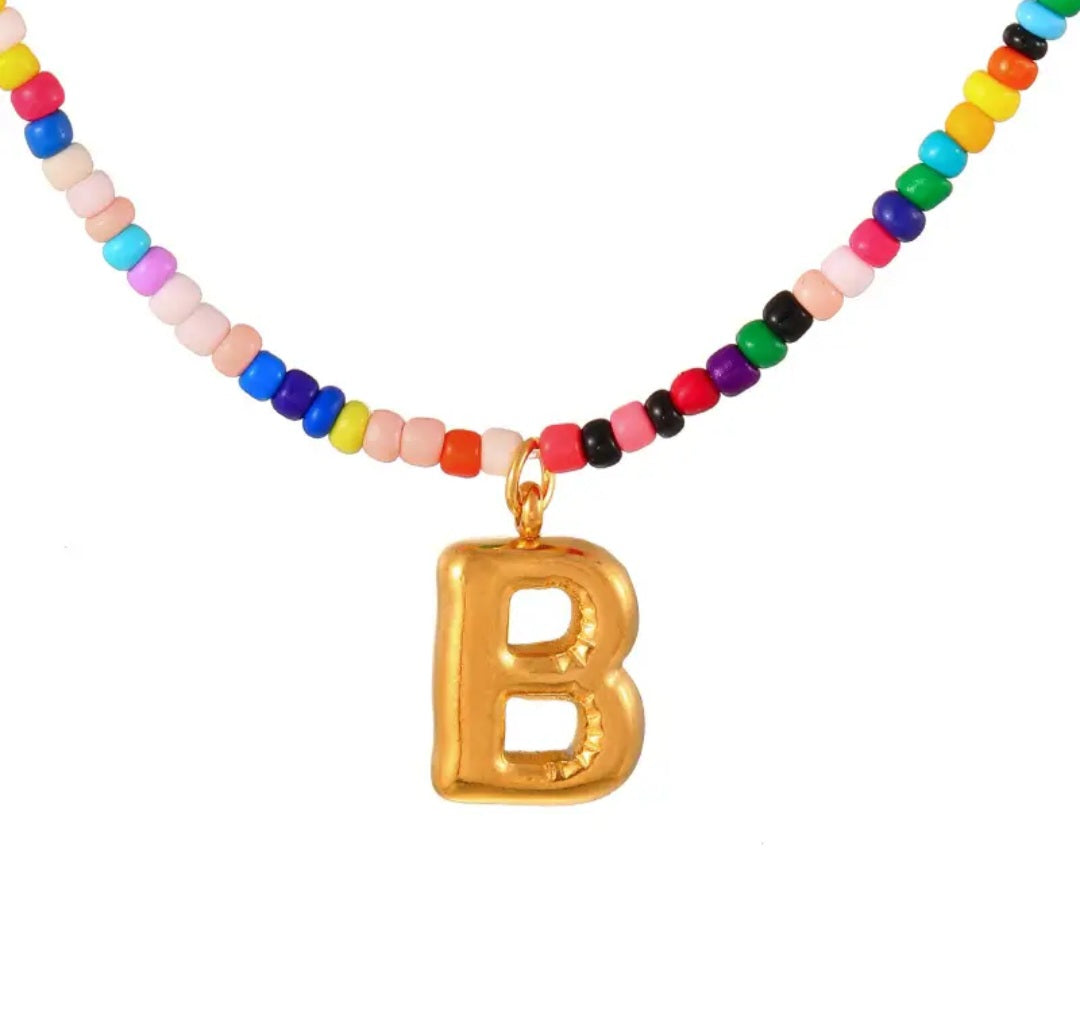 Necklace - Colorful Statement Letter