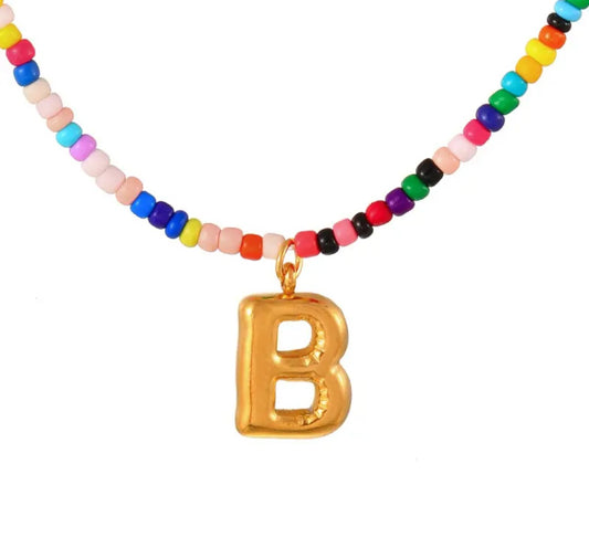 Necklace - Colorful Statement Letter