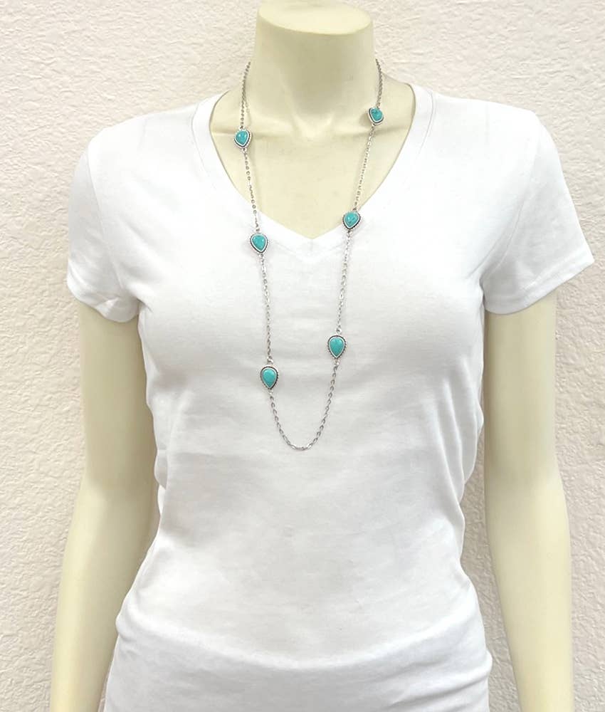Necklace - Drop Turquoise