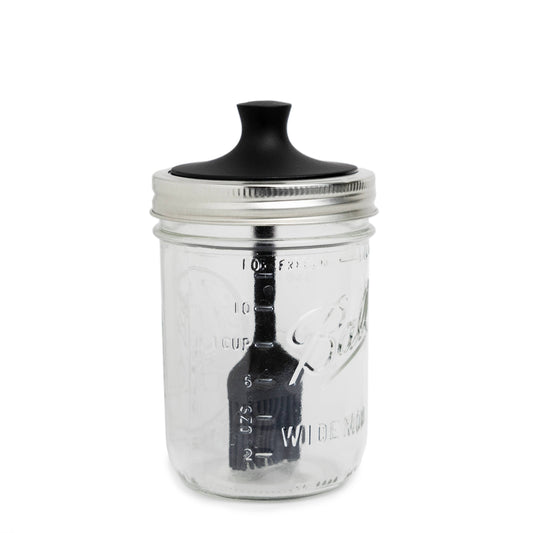 Home and Garden  | Jar With Silicone Black Basting Brush Lid For Wide Mouth