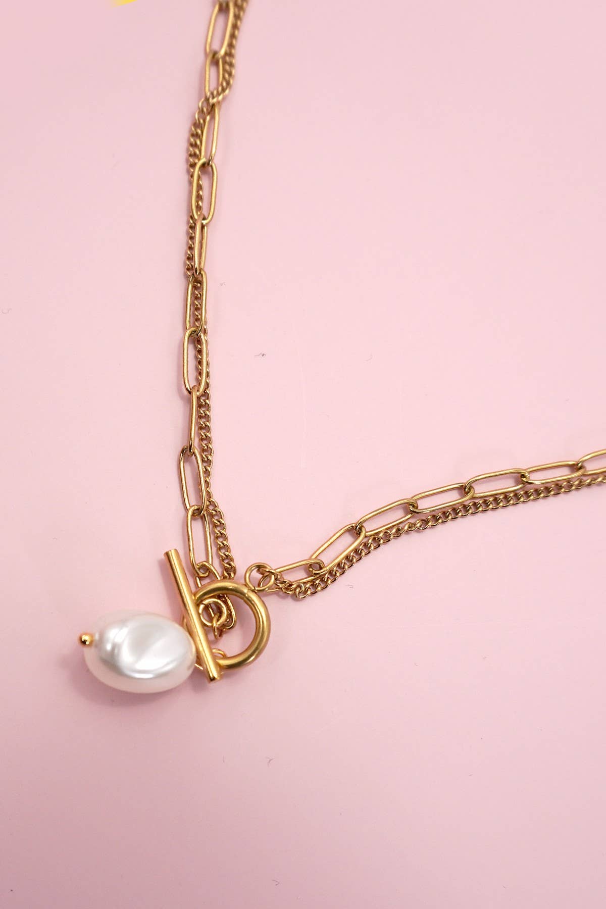 Necklace - 18K STAINLESS STEEL TARNISH FREE PEARL
