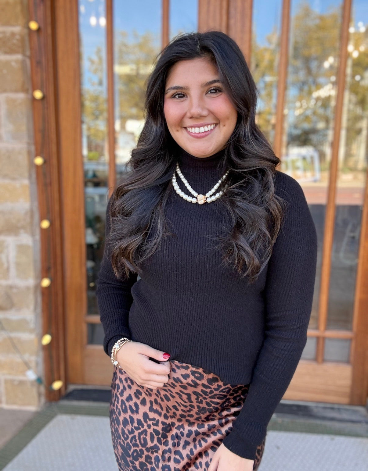 Ribbed Knit Black Sweater