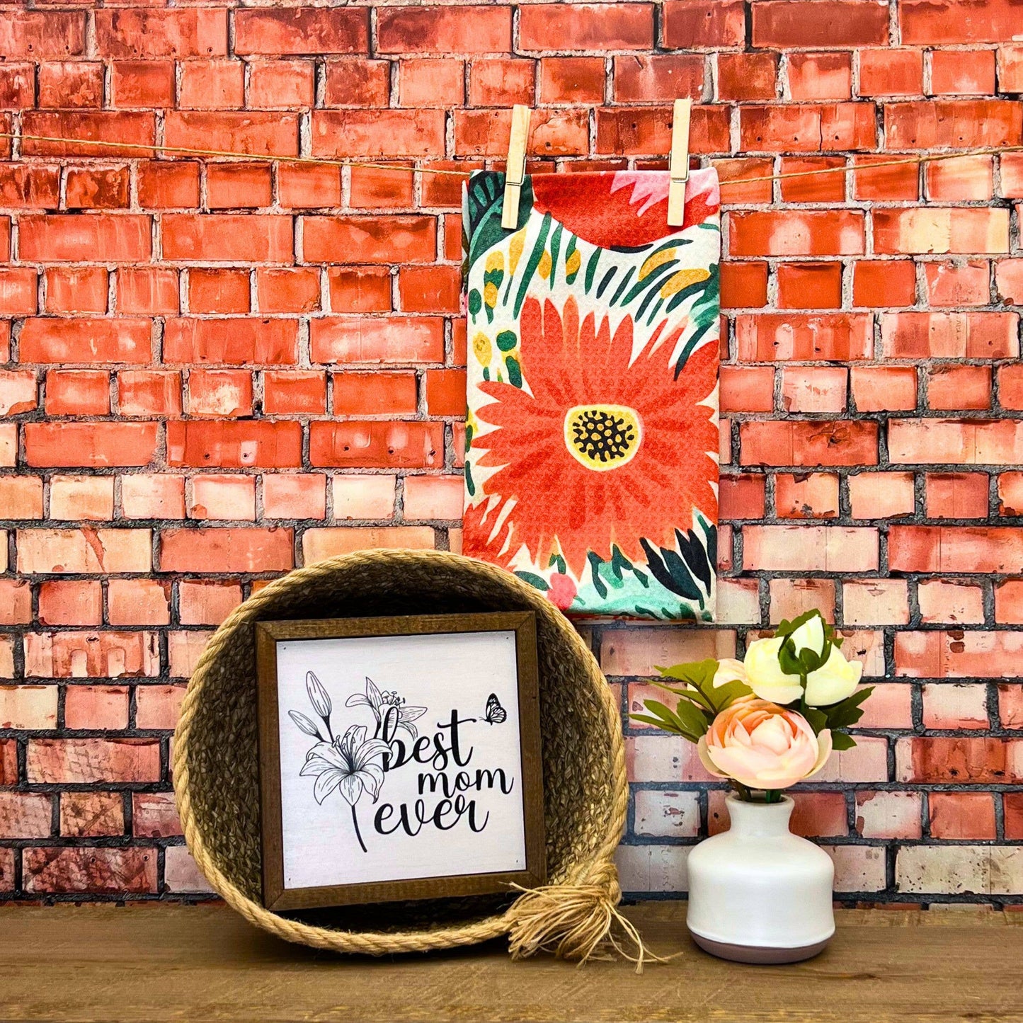 Tropical Flowers Kitchen Towel