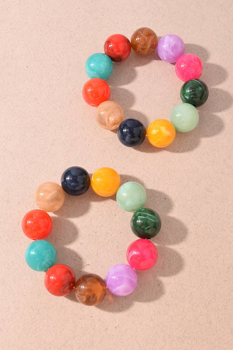 Bracelet Set - Chunky Resin Beaded