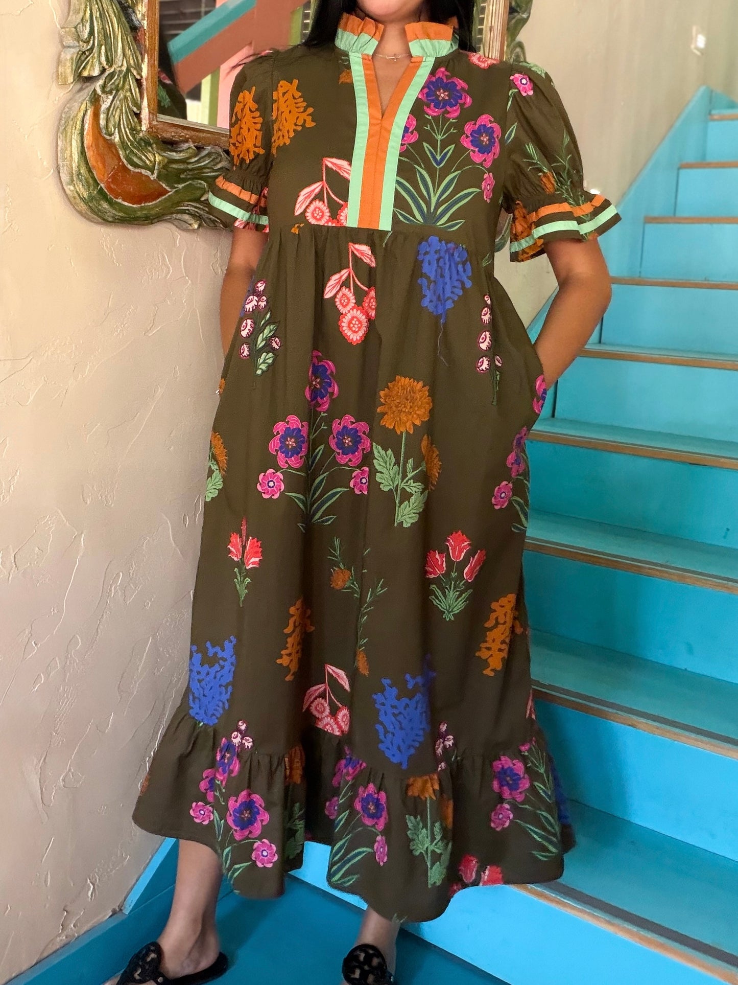 Dress - Jodifl Brown Wildflower Maxi