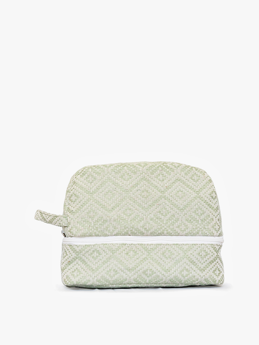 Mint Theodora Top Zip Cotton Cosmetic Case
