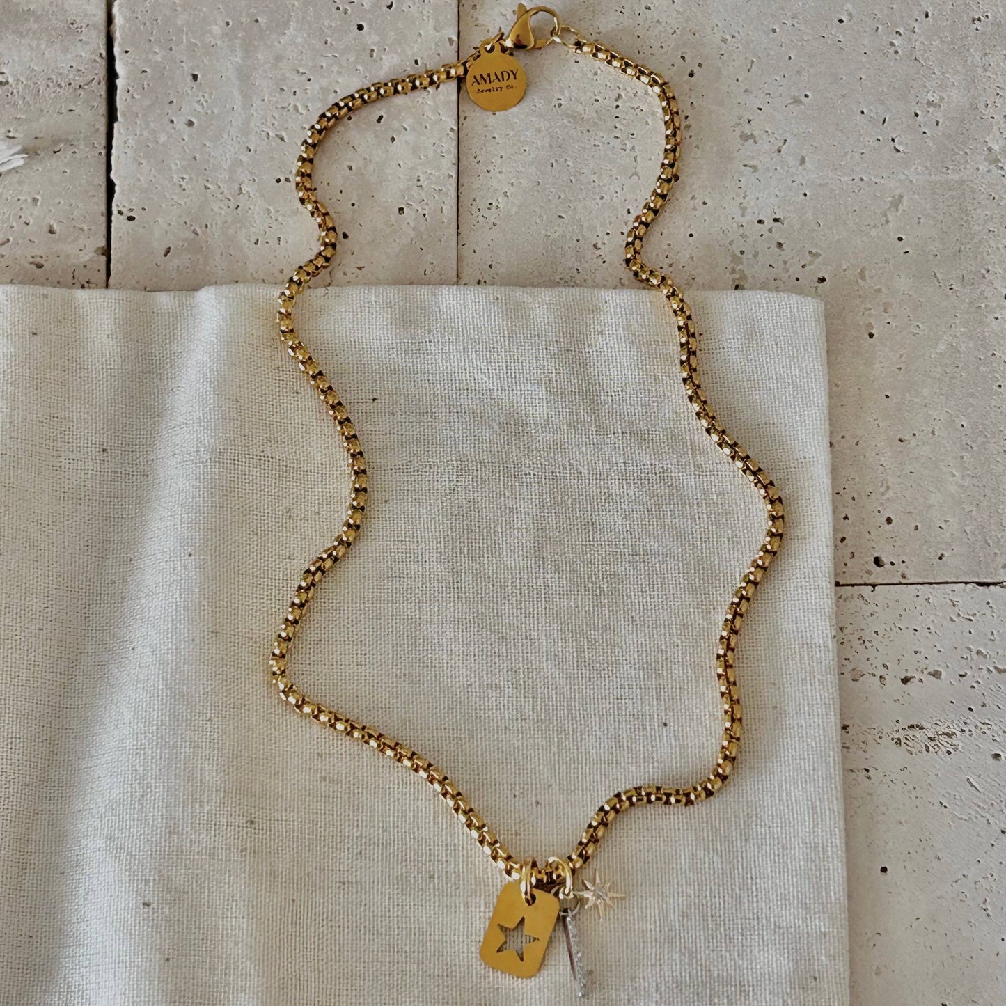 Necklace - Gold Plated Star Layering