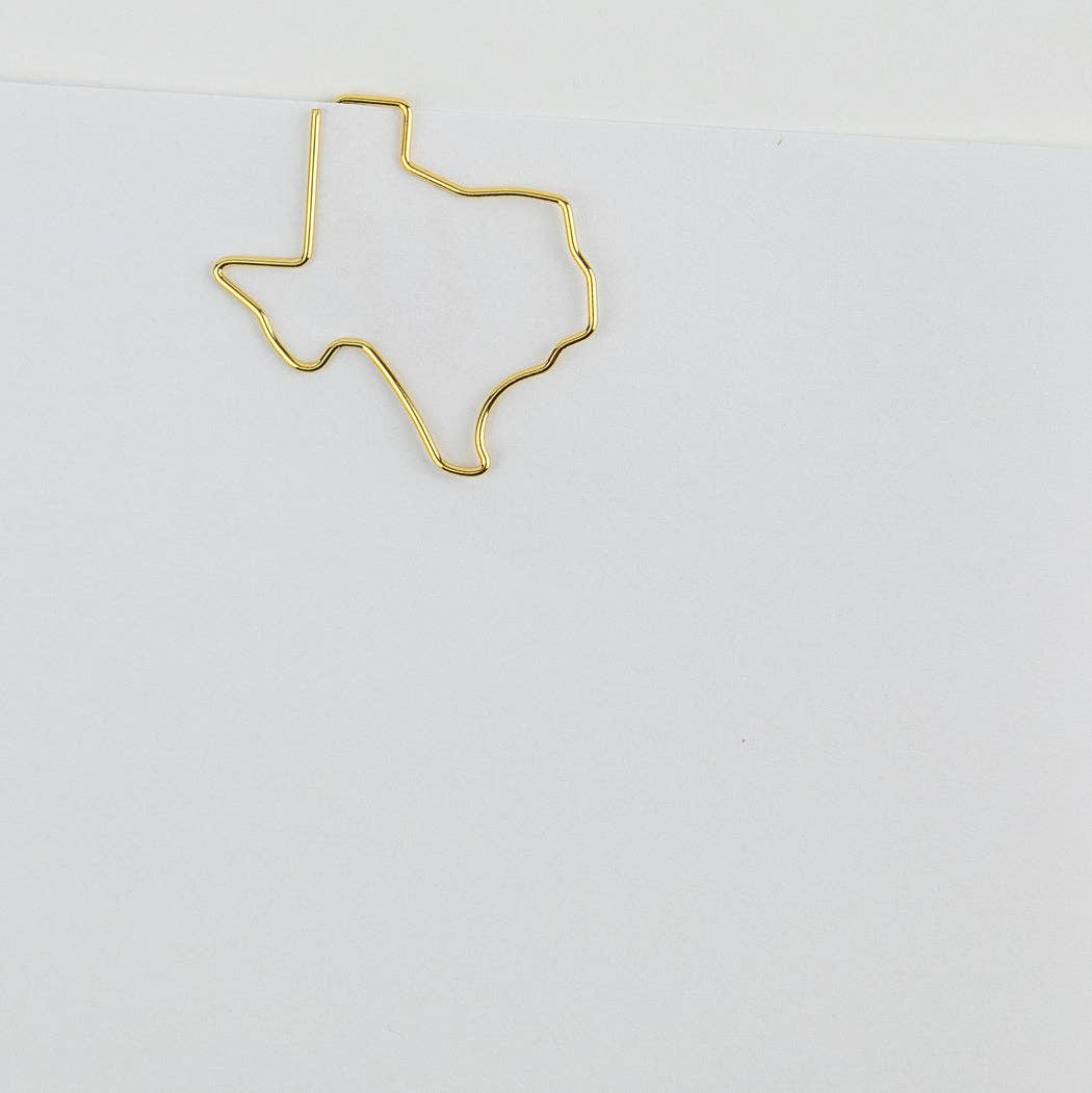 Texas State - Unique Gold Plated Paper Clips - Pack of 25