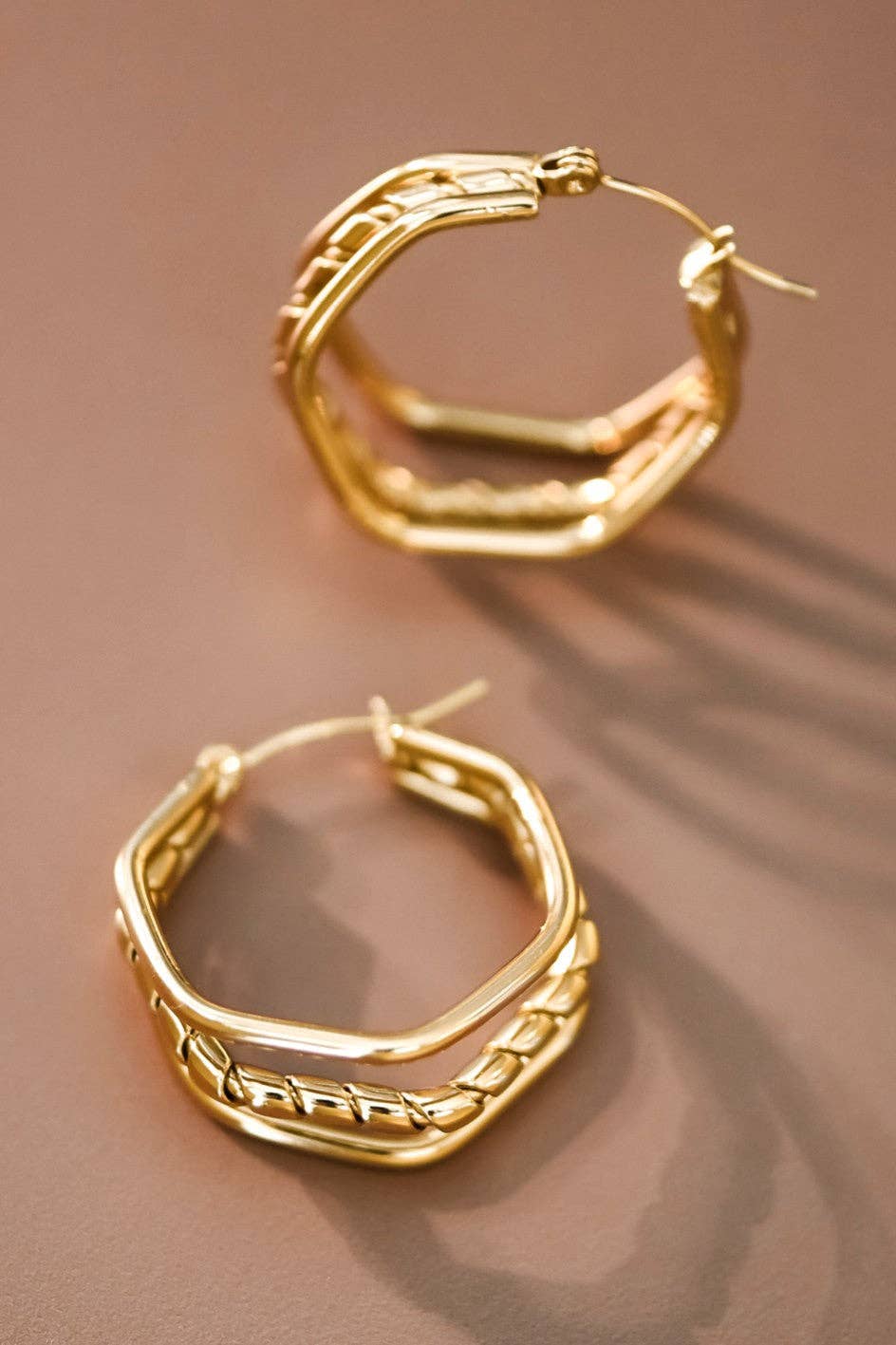 18K Gold Plated Cammy Hoop Earrings