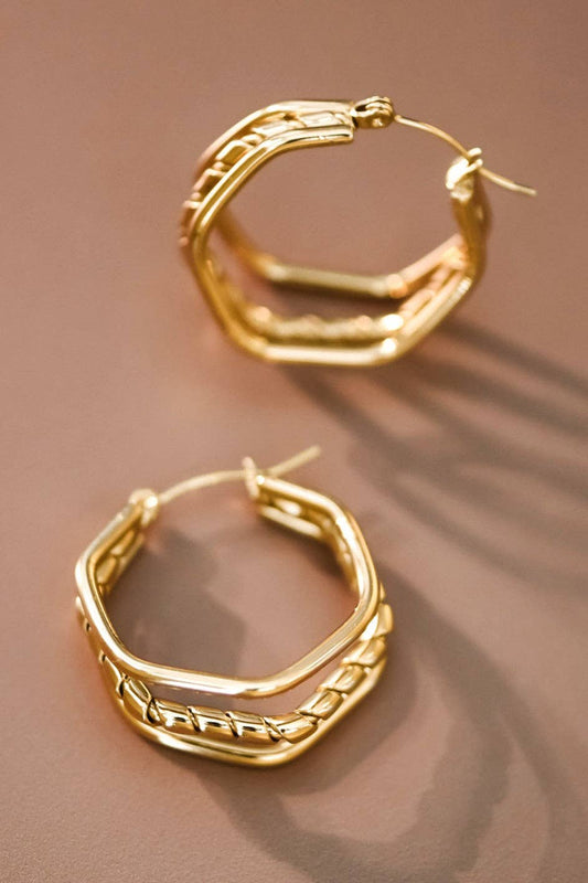 18K Gold Plated Cammy Hoop Earrings