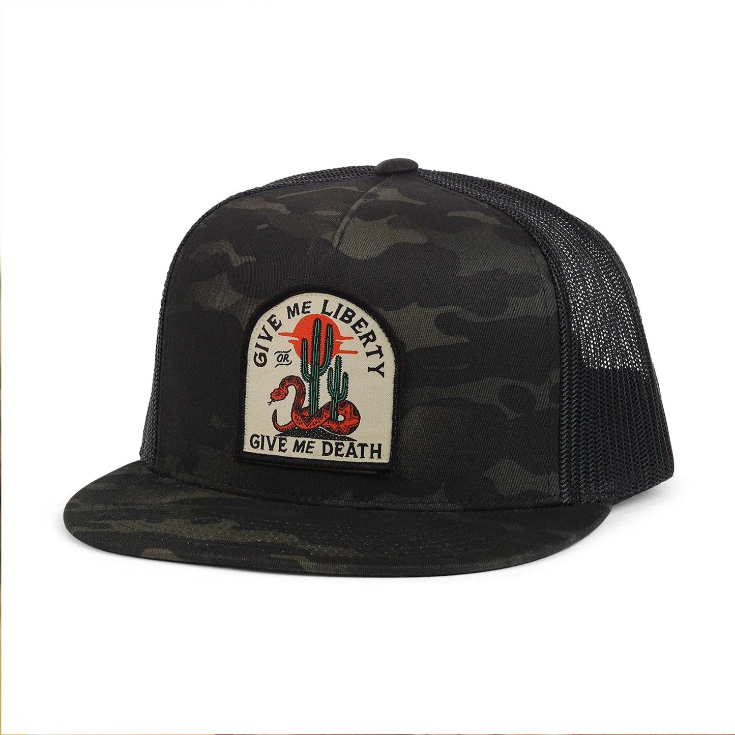Liberty or Death Black Camo Trucker Hat