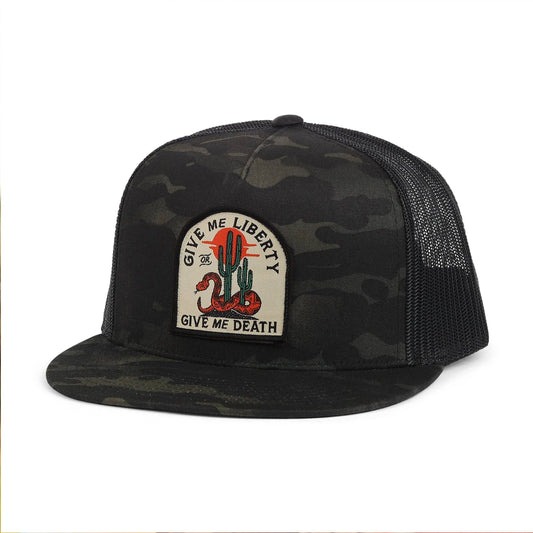Liberty or Death Black Camo Trucker Hat