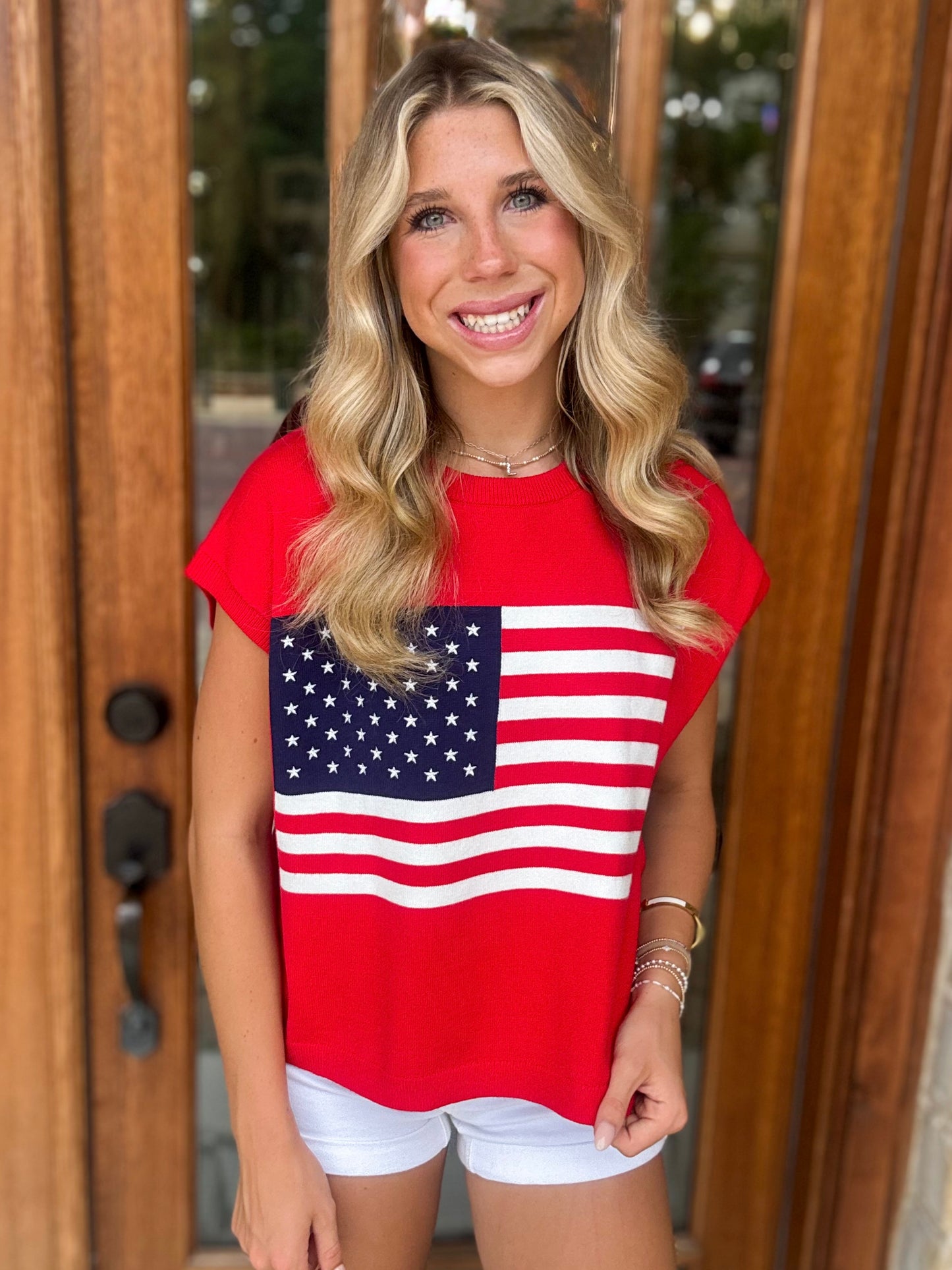 Top - Patriotic Flag Knit