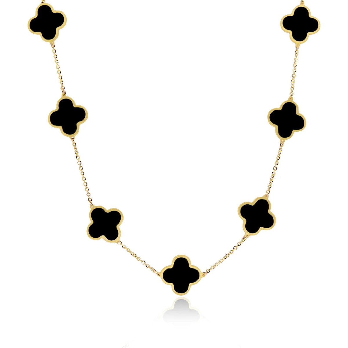 Necklace | Quatrefoil Stainless Steel Station Necklace