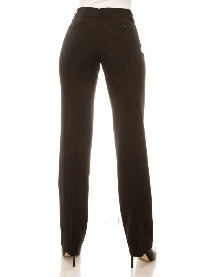 Pants Straight Leg Zip Up Black