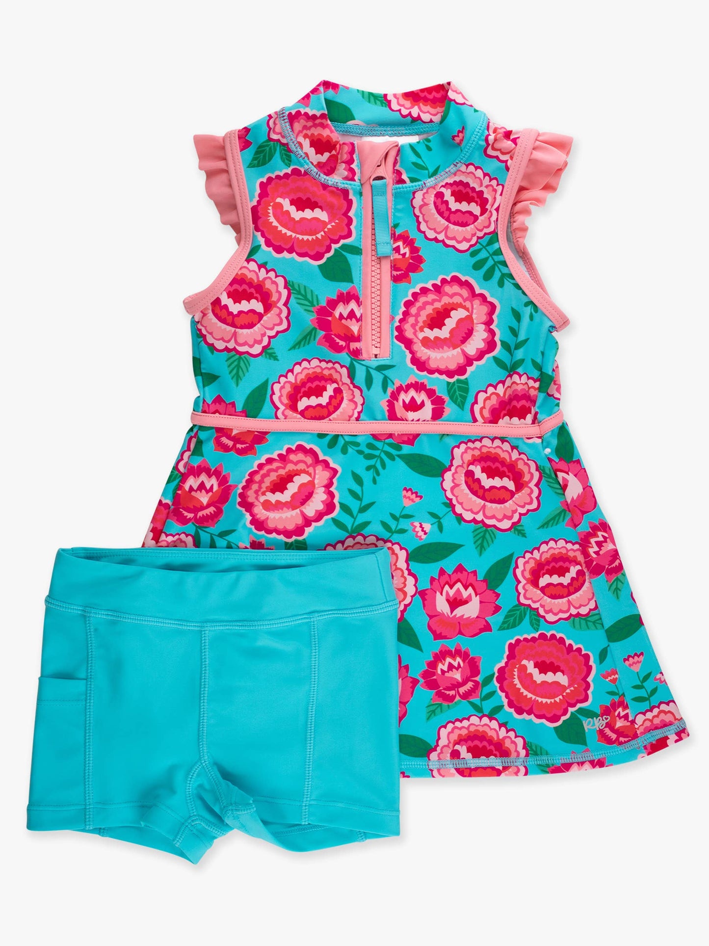 Set - Girls Bright Blossoms Flutter Sleeve