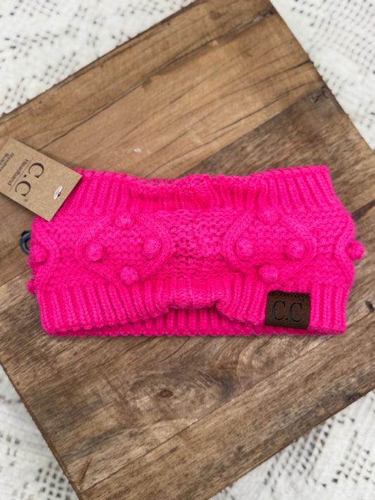 Accessories | C.C Knit Bobble Headband Candy Pink