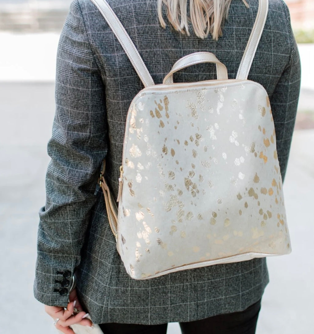 Beaudin LV Upcycled | Riley Backpack Gold Cowhide