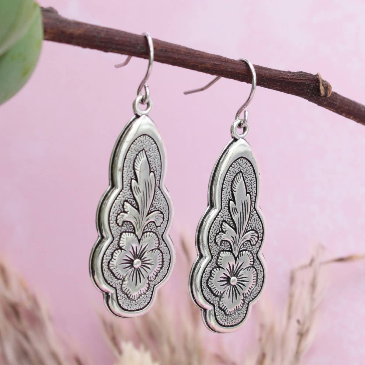 Earrings - Vintage Flourish Silver