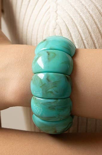 Color-Block Acrylic Stretch Bracelet