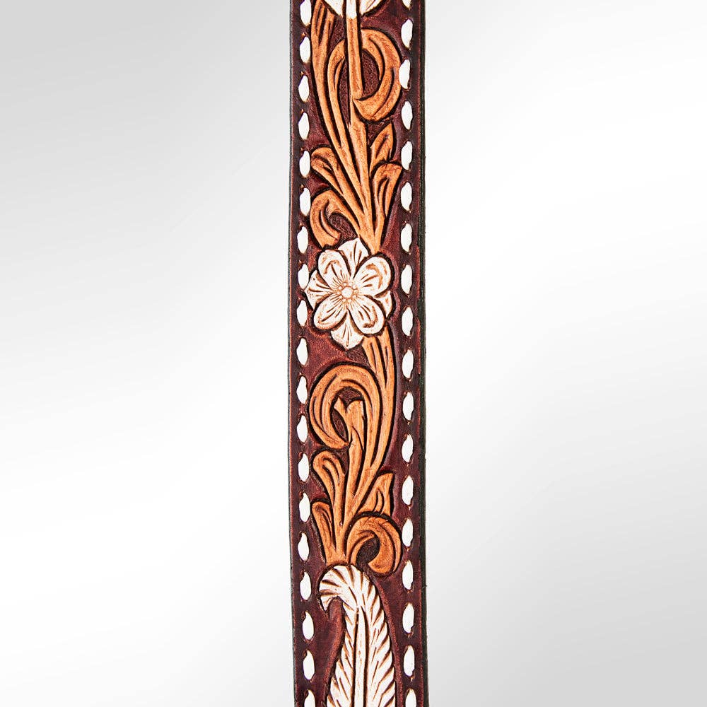 Hand Tooled Genuine Leather Handle Strap