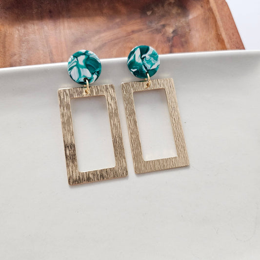 Jewelry | Earrings Sea Green Hypoallergenic Gold Plate Post