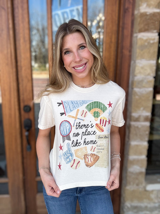 No Place Like Home Baseball Crop Tee