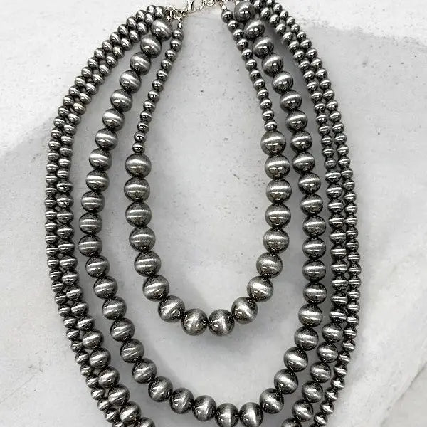 Necklace - Navajo Pearl Multi Layer
