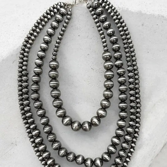 Necklace - Navajo Pearl Multi Layer