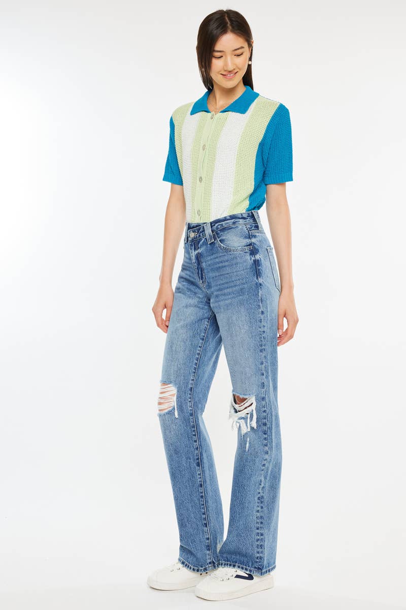 Bottoms | KanCan Jeans High Rise 90's Criss Cross Striaght