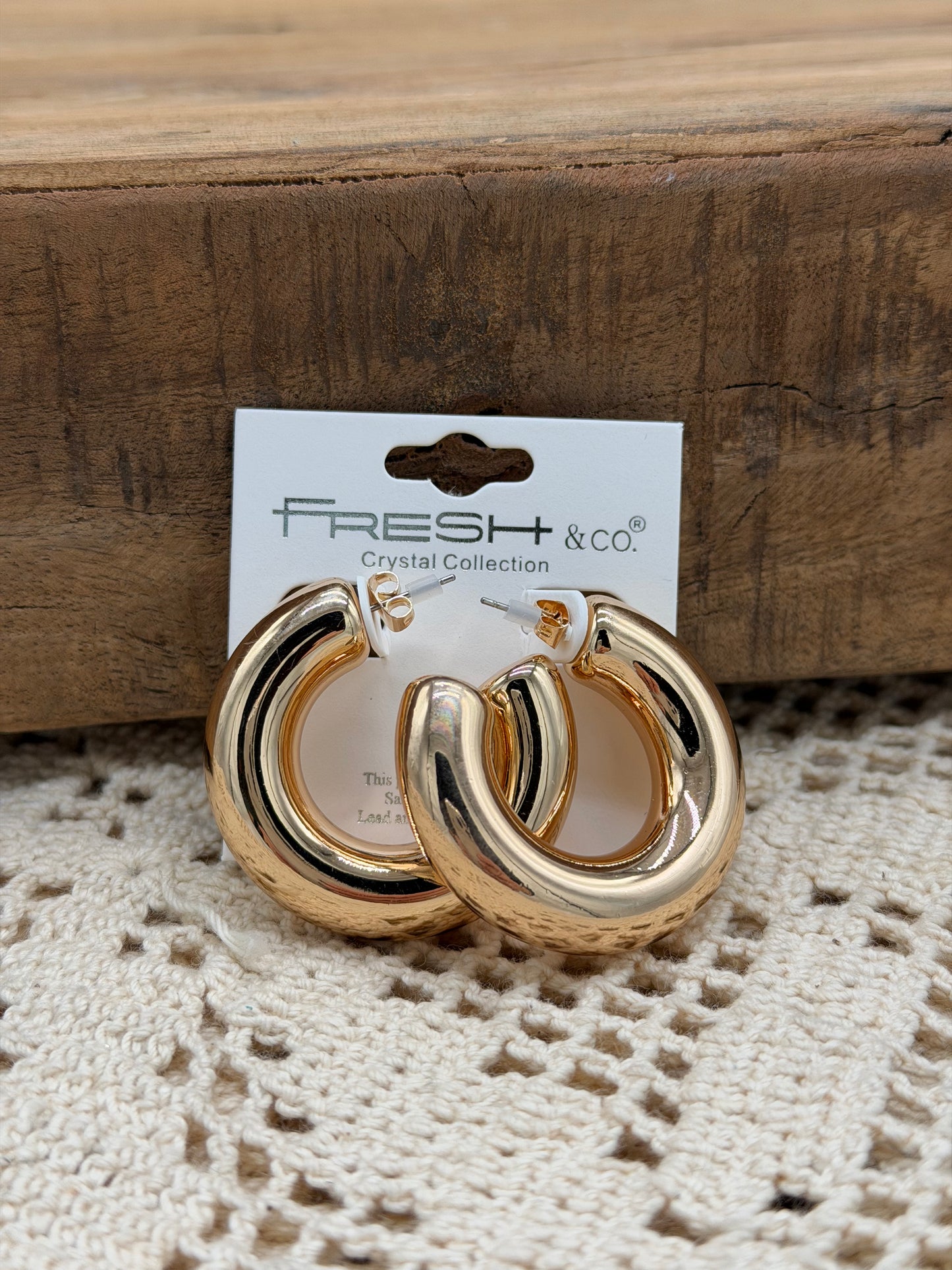 Jewelry | Earrings Gold Modern Thick Open Hoop