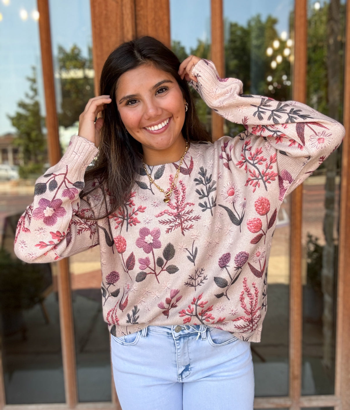Tops | Sweater Rose Floral Top