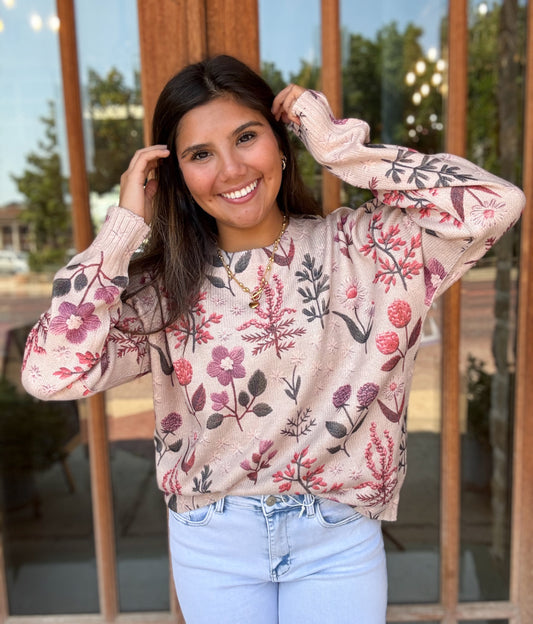 Tops | Sweater Rose Floral Top