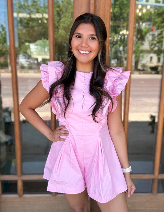Romper - Pretty In Pink Ruffle