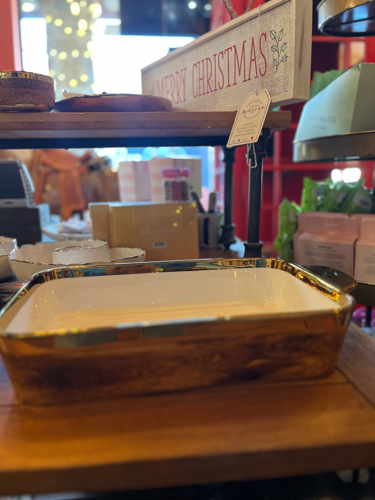 TableTop | Rectangular baking dish with Gold Detail