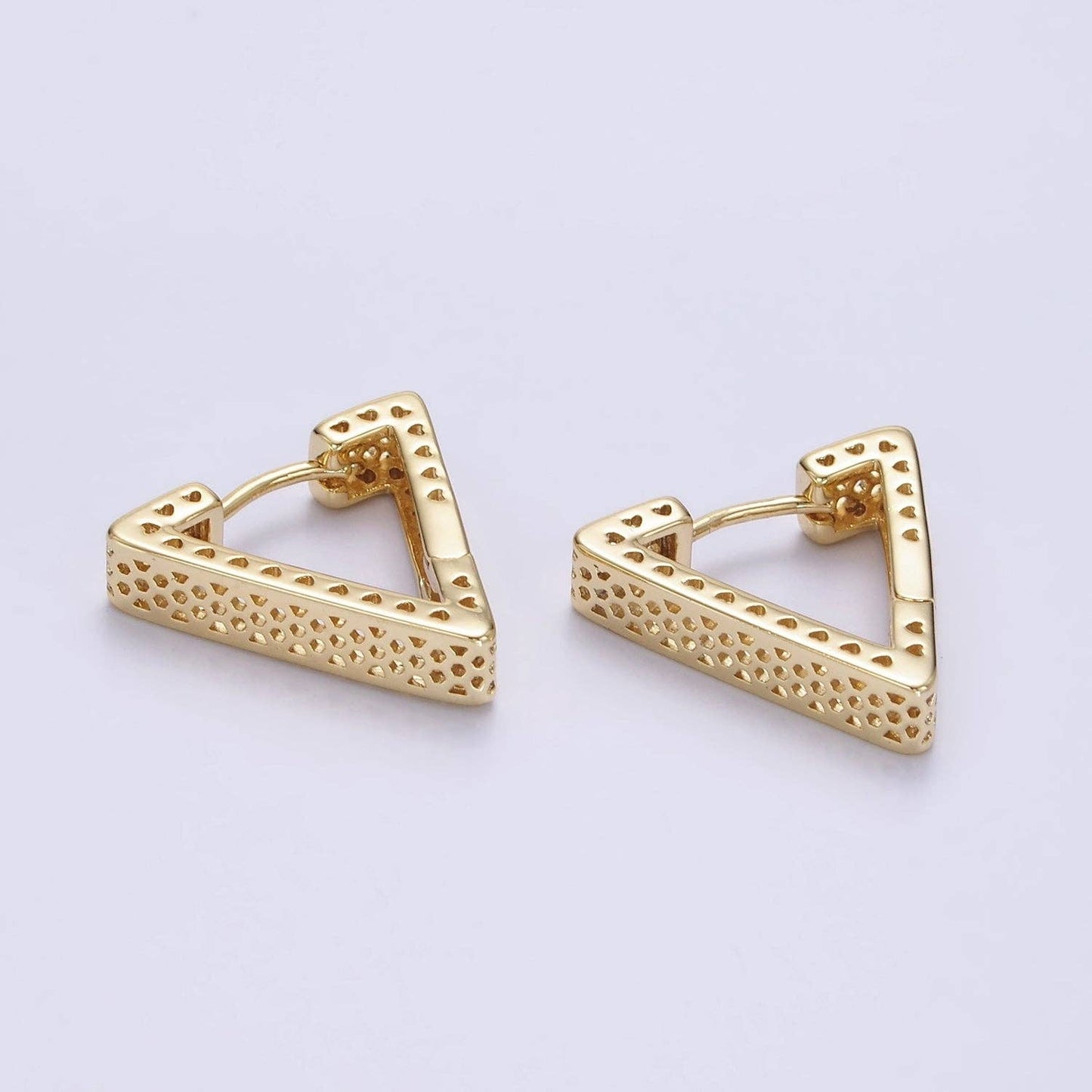 Jewelry | Earrings 20mm Heart Hexagonal Filigree Triangle Hoop