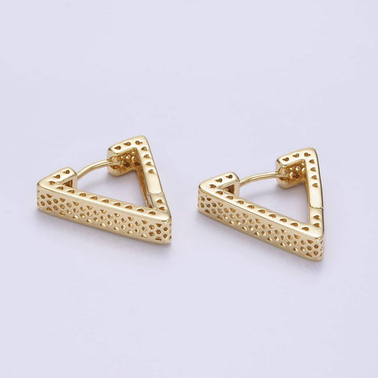 Jewelry | Earrings 20mm Heart Hexagonal Filigree Triangle Hoop