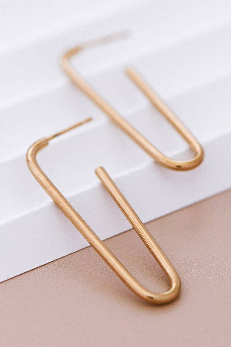18K Abstract Gold-Plated Earrings