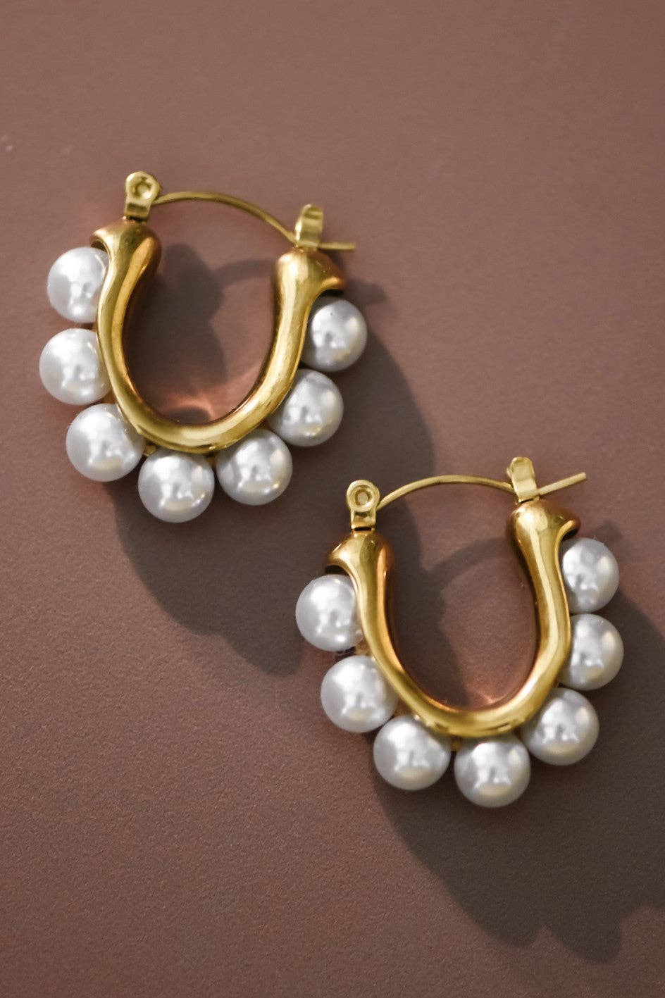 18K Gold Plated Pearl Pop Earrings